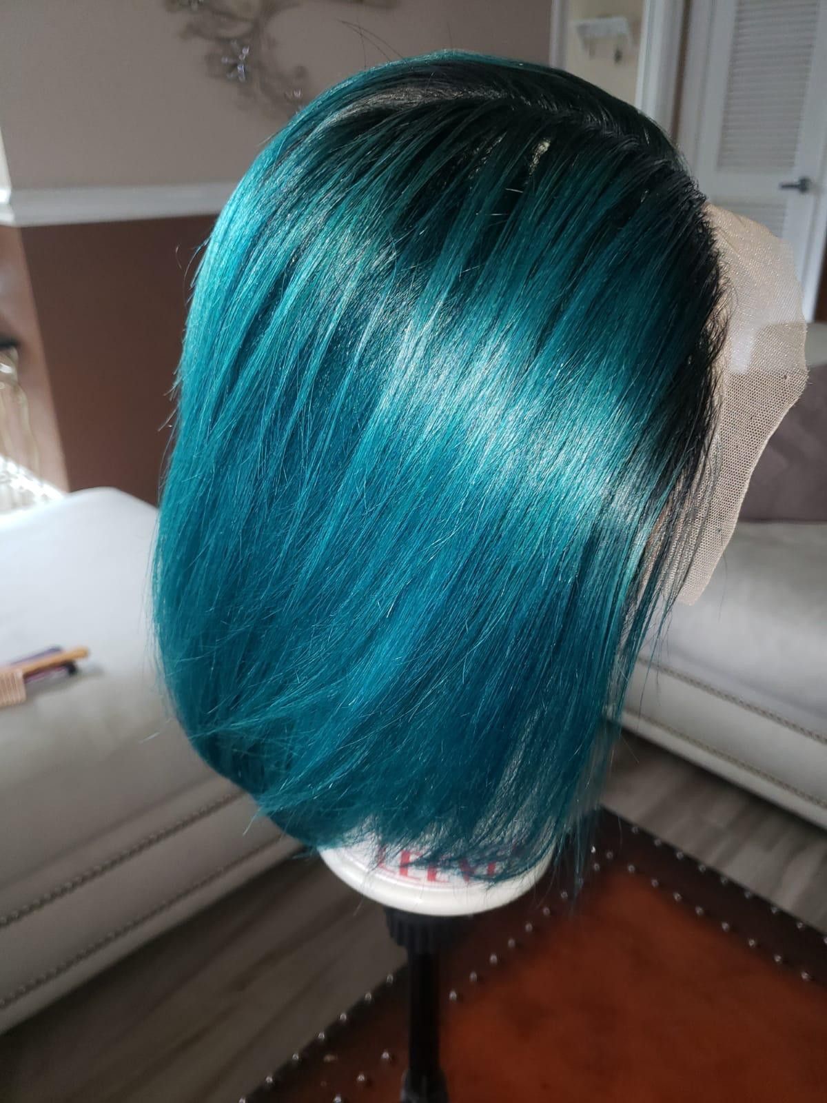 Emerald green lace wig 10 inch
