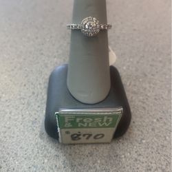 Lady’s Engagement Ring 14k White Gold 1.06dwt
