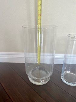 Clear Vases: Large $18, Medium $15. All For $30. In Good Condition.