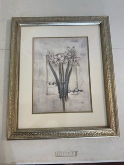 Matching Framed Botanical Floral Prints – Set of 2 – Elegant Silver Frames