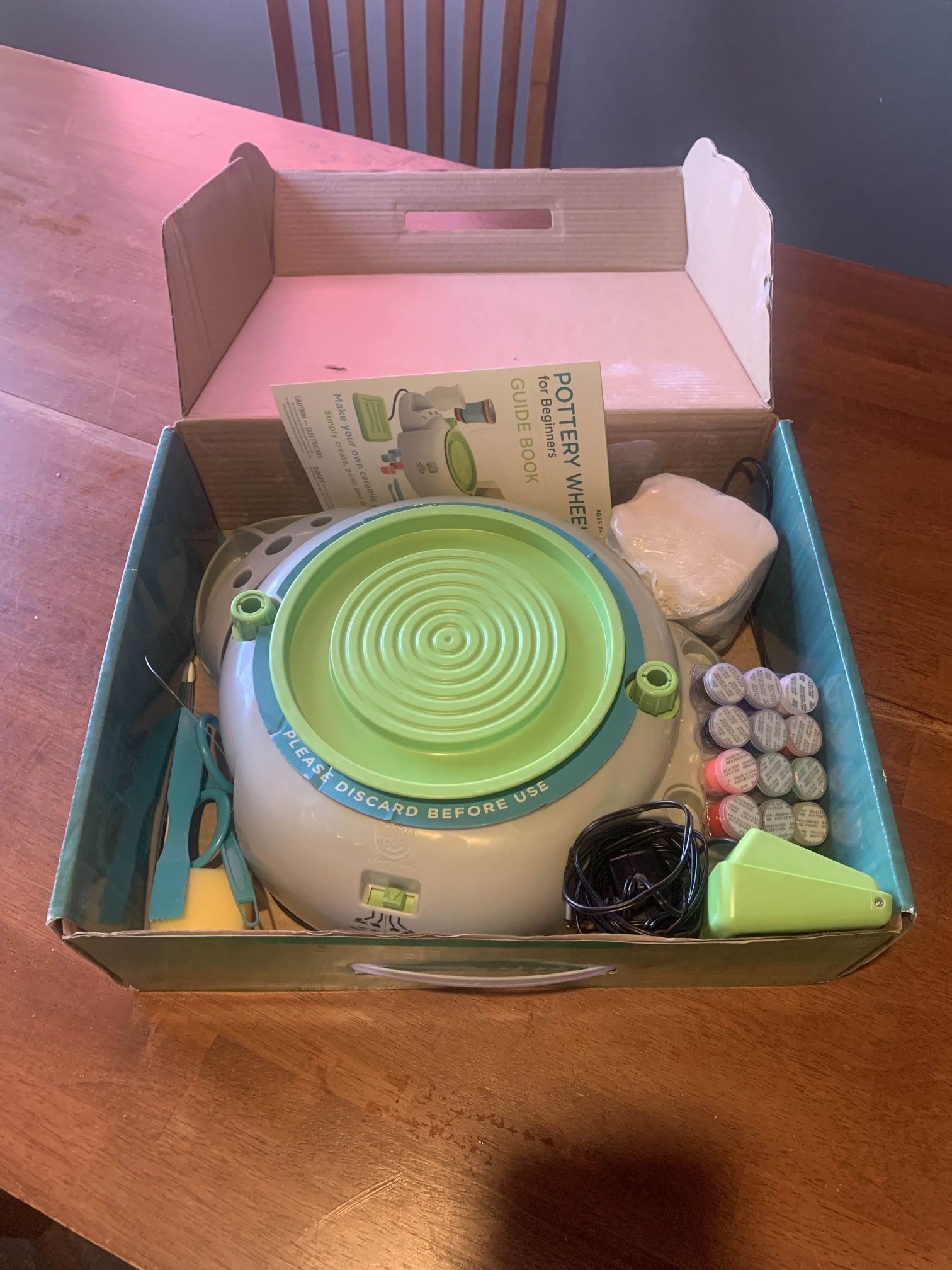Beginner Pottery Wheel, Including Paints, Sculpting Tools, And 2 Pounds Of Clay