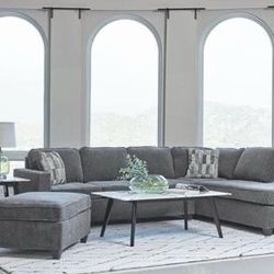 Brand New Soft Chenille Fabric Reversible Chaise Sectional
