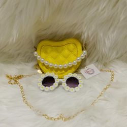 Heart Crossbody Bag And Sunglass For Girl 