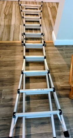 19' FT Gorilla Ladder 4 in 1 multi-position extension ladder velocity scaffold stairway 300 LBS heavy duty
