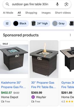 outdoor gas fire table 30in