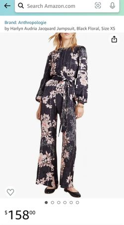 Anthropologie Harlyn Audria Jacquard Jumpsuit size Medium