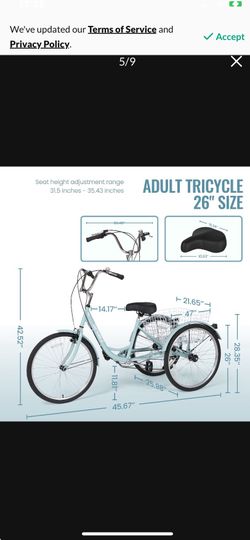 Adult Tricycle - Naipo 26" 7-Speed with Large Rear Basket