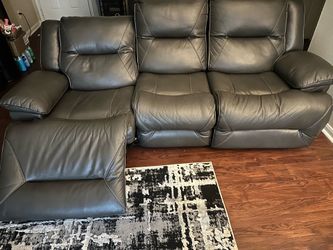 Dark Gray Leather Recliner