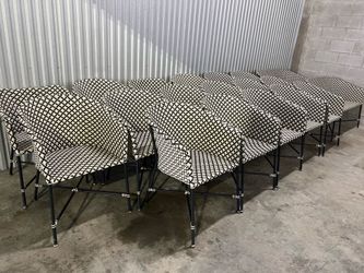 Wicker outdoor chairs and benches
