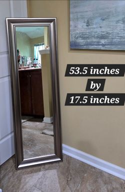 HUGE PEWTER FINISH FRAMED MIRROR 💢CAN HANG EITHER WAY
