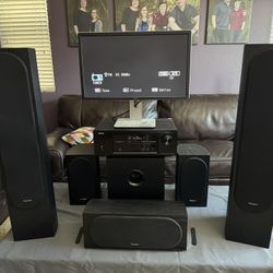 Pioneer Andrew Jones 5.1 Home Theater System & Denon Receiver - Complete