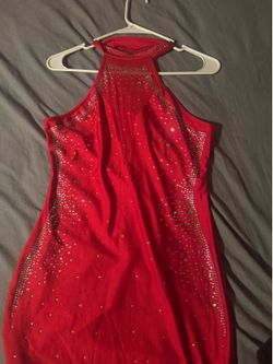 New red dress with sparkles and diamonds
