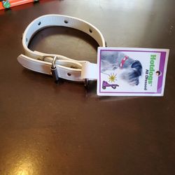 Leather Collar. White.. 20 "