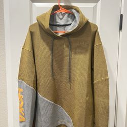 HOKA / One One, All Day Pullover Hoodie. Golden Yellow/Grey, Size: S/M unisex