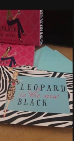 NEW IN BOX!  LEOPARD / ZEBRA NOTE CARDS / STATIONARY - 18ct (5x7)