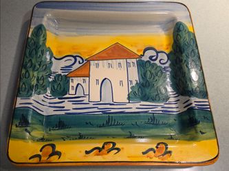 Hand-Painted Italian Ceramic Decorative Plate