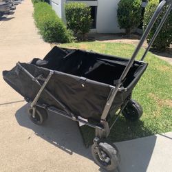 Folding Wagon Cart Extra Long & Extendable Rear Heavy Duty Camping/beach/shopping/sports/park/fishing..New !!!
