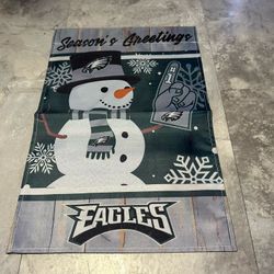 NFL Philadelphia Eagles Garden Flag Double Sided “Seasons Greetings” Eagles Flag
