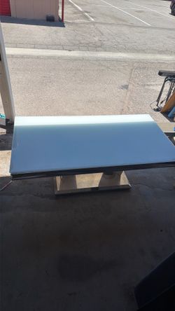 Modern White Glass & Polished Chrome Dining Table / Desk