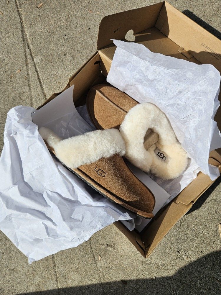 Ugg Chestnut Slipper Scuffette Sz 9w