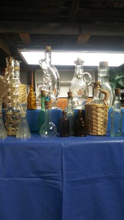 Glass bottles with cork tops