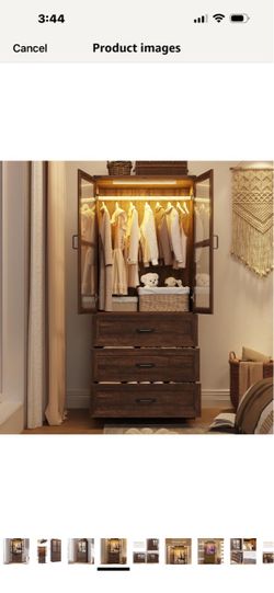 2 Doors Armoire Wardrobe Closet with 3 Drawers