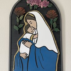 Wood Jesus&Mary Home Decor Wood Wall Art Letter Wall Art Wood Working Custom Sign Logo Business Backdrops Custom Design