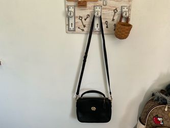 Coach Black Leather Crossbody Bag with Top Handle