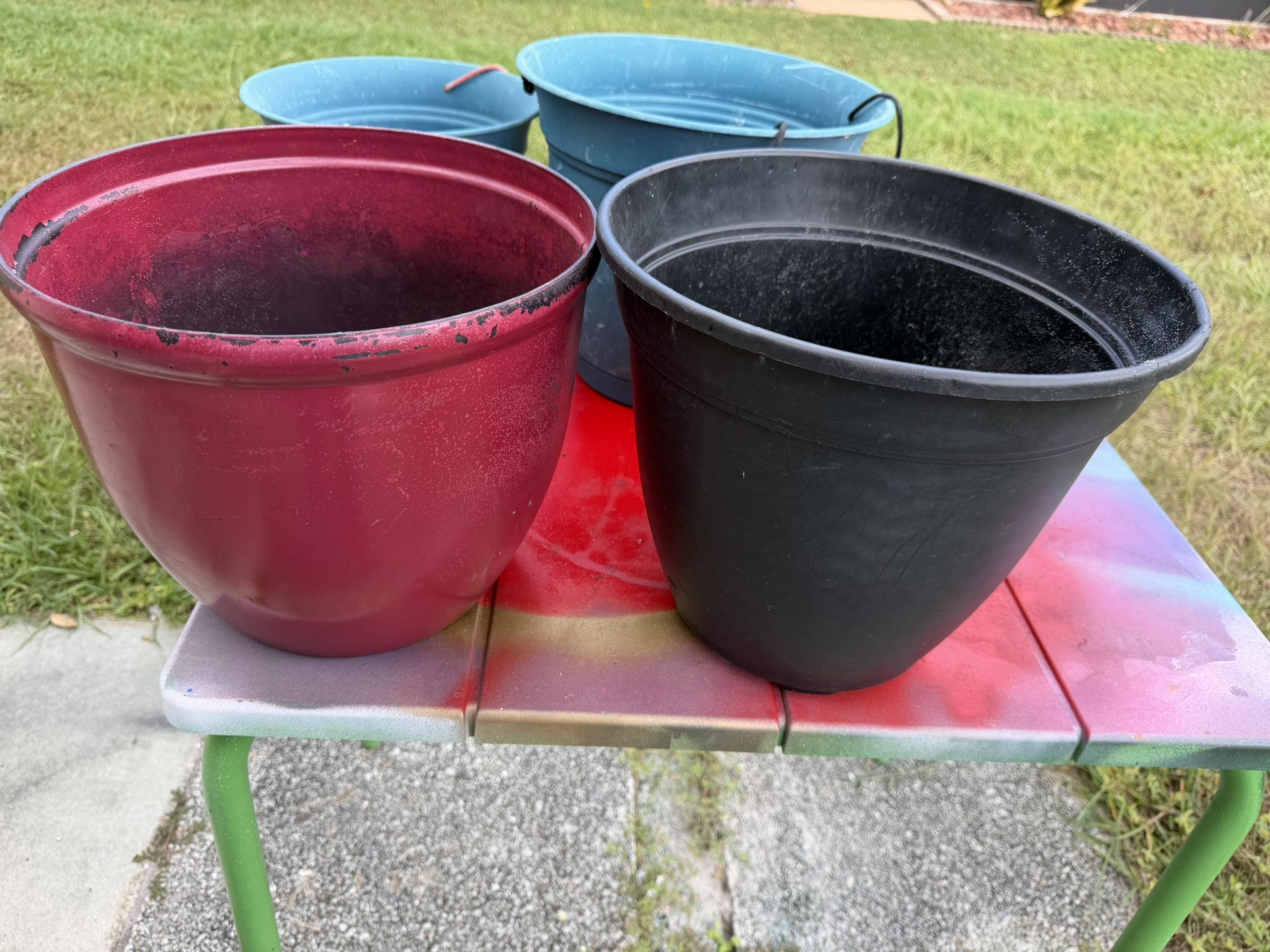 Pair Of Large Resin Plant Pots