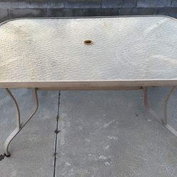 Glass patio table