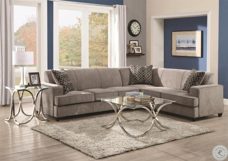 Brand New Grey Sectional with Built-in Sleeper Bed