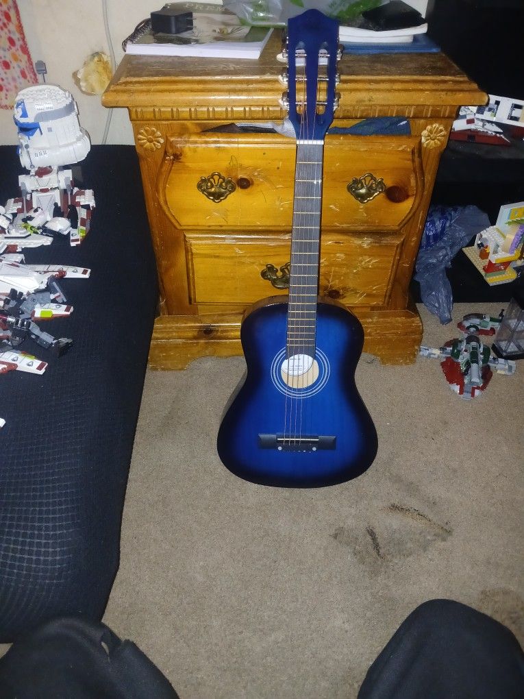 Blue Acoustic Guitar