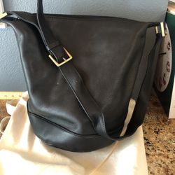 Vintage NWOT Black Pebble Leather Shoulder Bucket Purse Handbag  Bag 