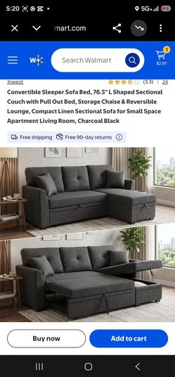 Couch with pull out part and storage. Has few stains make offer