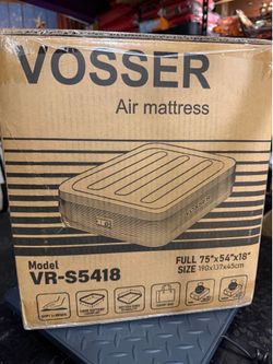 Vosser- full-size air mattress 18” w built in pump