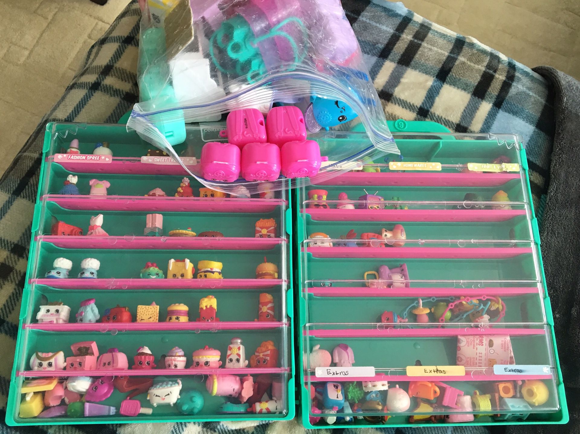 Shopkins with storage containers