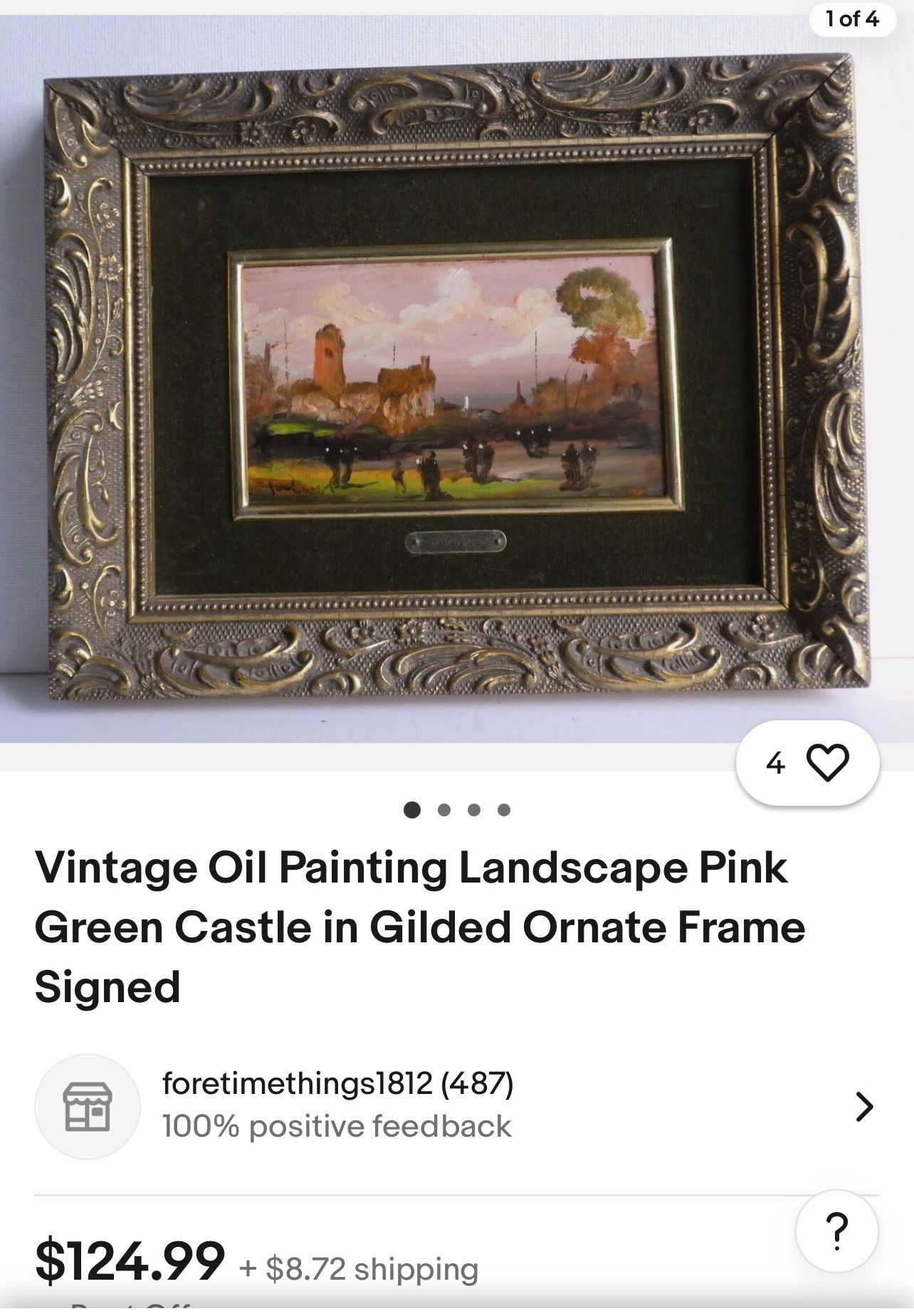 Original Gignos Oil Painting In Original Frame