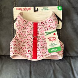 New Merry & Bright Size Medium M Dog Holiday Vest Harness Candy Canes Bones Christmas