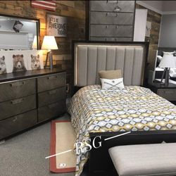 Queen Bedroom Set with LED Headboard ✅No Needed Credit Check 💛 $39 Down Payment with Financing2111
