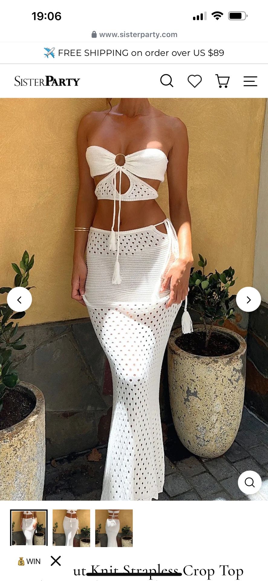 SisterParty White Crochet Set