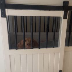 Luxury Pet Crate with Sliding Barn Door 