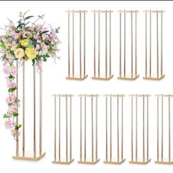 Szigigi Wedding Table Flower Centerpiece Decoration - Tabletop Metal Flowers Floor Stand Living Room 40 inch Tall Vases Decor Geometric Rectangular Ta