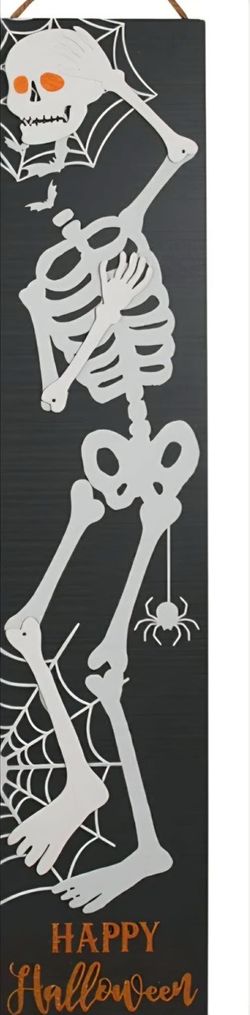 Happy Halloween Skeleton Porch Sign Décor,