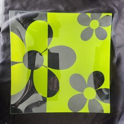 1970s Style Large Glass Dish for Candy or Keys 13 inches wide