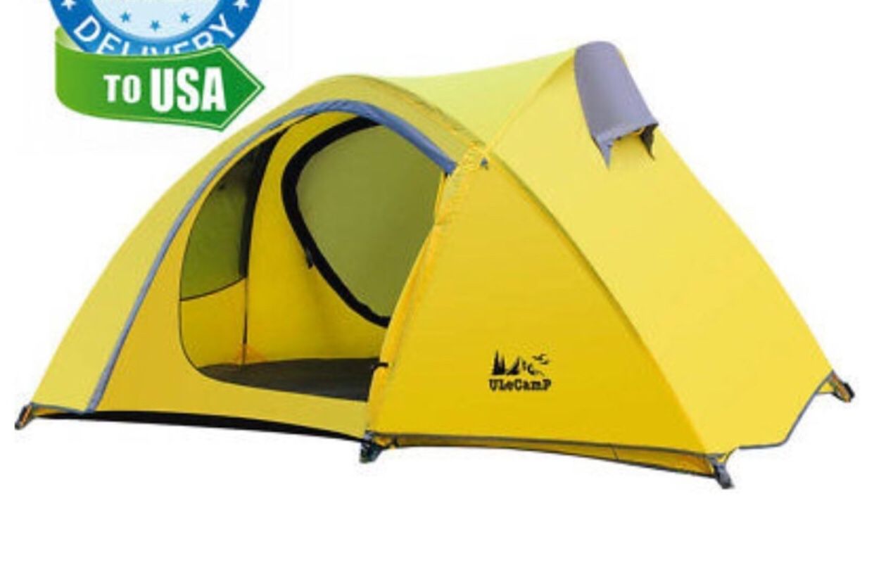Ulecamp Waterproof Double Layer 2 Person 3 Season Backpacking Tent Aluminum