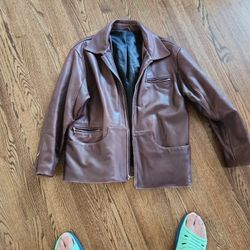 Vintage Brown Large Leather Jacket
