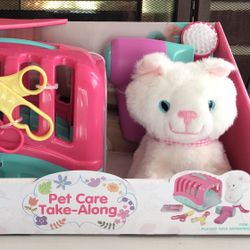(NEW) (1 AVAILABLE) PLAYGO PET CARE TAKE-ALONG PLAY SET - 7 PIECE