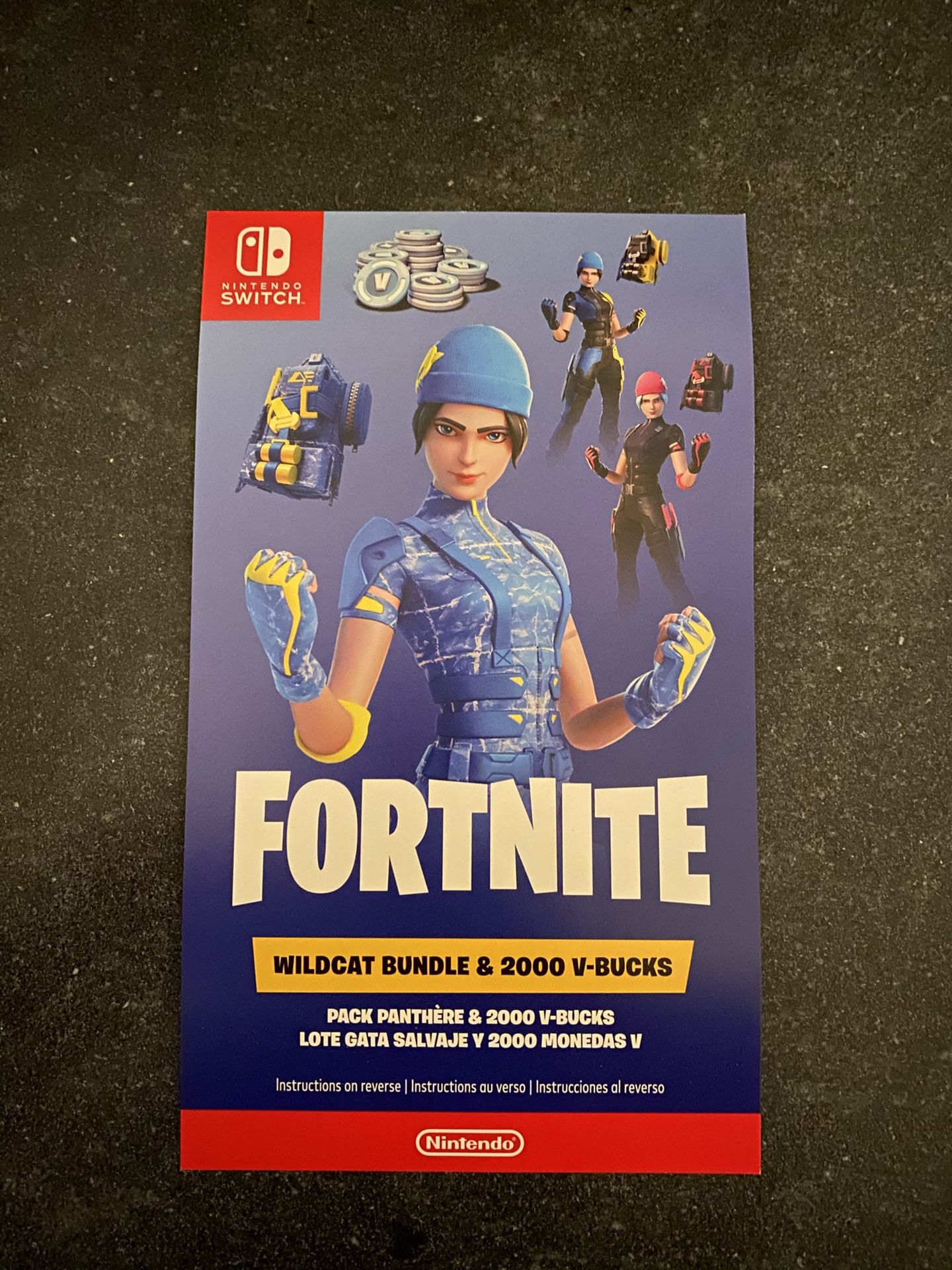 Fortnite Wildcat Bundle & 2000 V-Bucks (Nintendo Switch code) USA CODE