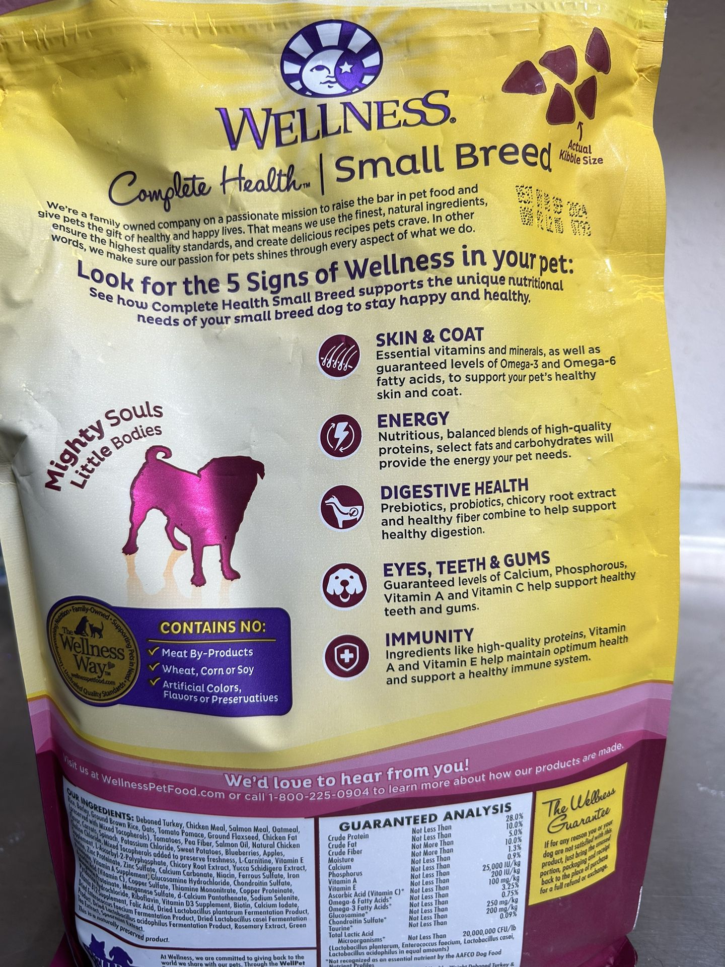 Unopened Brand New Bag Of Wellness Small Dog Food And One Bag Half Gone 