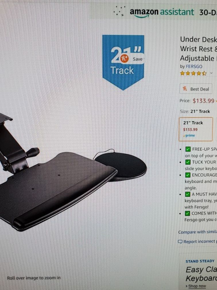 Under desk/table sliding height adjustable keyboard drawer. Mount it to your desk or work station.